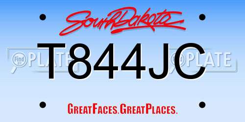 T844JC South Dakota License Plate