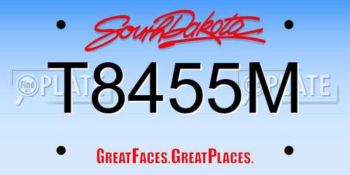T8455M South Dakota License Plate