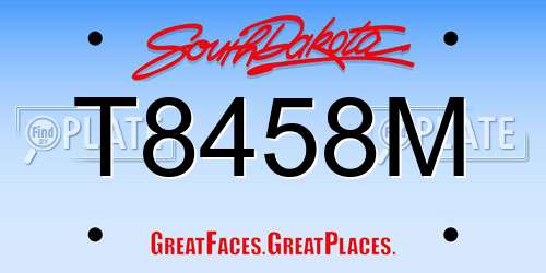 T8458M South Dakota License Plate