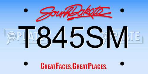 T845SM South Dakota License Plate