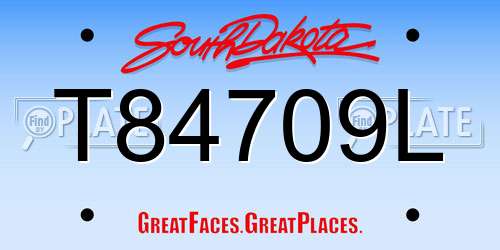 T84709L South Dakota License Plate