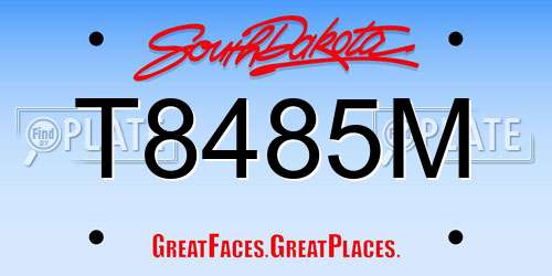 T8485M South Dakota License Plate