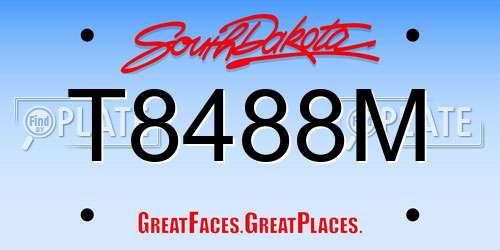 T8488M South Dakota License Plate