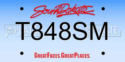 T848SM South Dakota License Plate