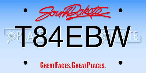 T84EBW South Dakota License Plate