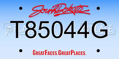 T85044G South Dakota License Plate