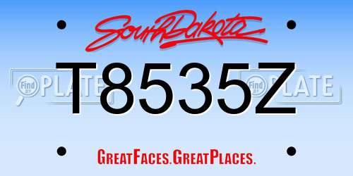 T8535Z South Dakota License Plate