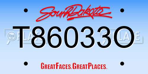 T86033O South Dakota License Plate