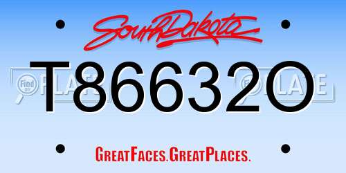 T86632O South Dakota License Plate