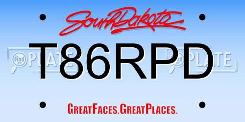 T86RPD South Dakota License Plate