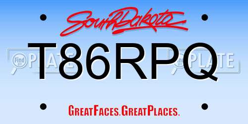 T86RPQ South Dakota License Plate