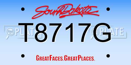 T8717G South Dakota License Plate