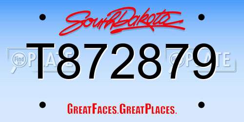 T872879 South Dakota License Plate