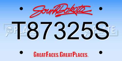 T87325S South Dakota License Plate