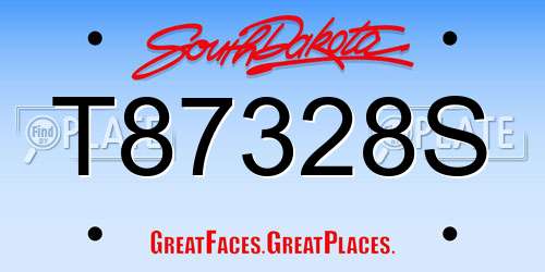 T87328S South Dakota License Plate