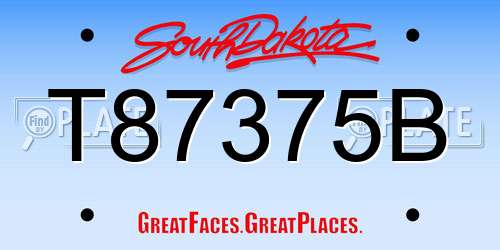 T87375B South Dakota License Plate
