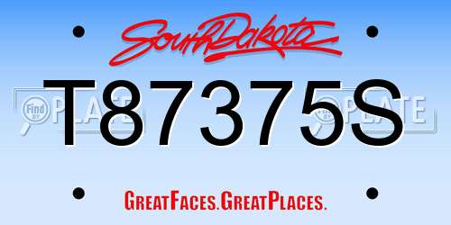 T87375S South Dakota License Plate