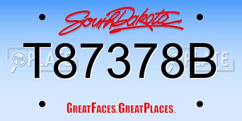T87378B South Dakota License Plate