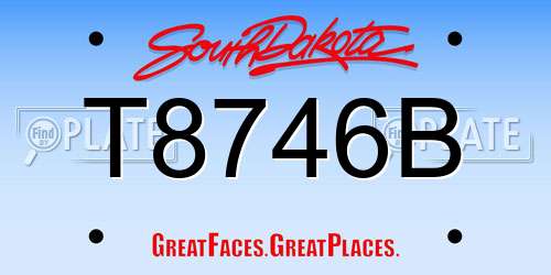 T8746B South Dakota License Plate