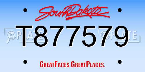 T877579 South Dakota License Plate