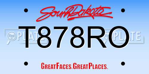 T878RO South Dakota License Plate