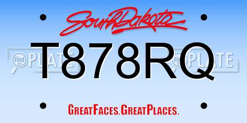 T878RQ South Dakota License Plate