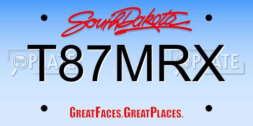 T87MRX South Dakota License Plate
