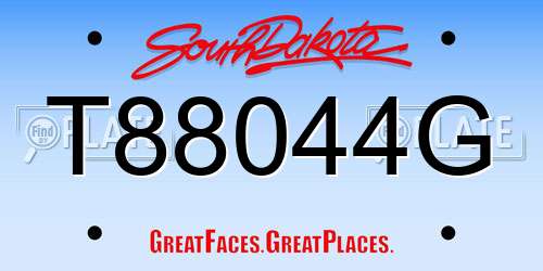 T88044G South Dakota License Plate