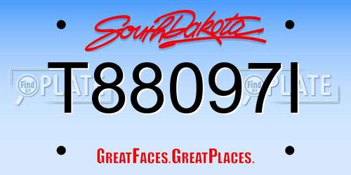T88097I South Dakota License Plate