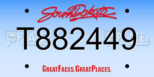 T882449 South Dakota License Plate