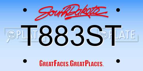 T883ST South Dakota License Plate