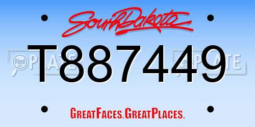 T887449 South Dakota License Plate
