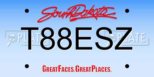 T88ESZ South Dakota License Plate