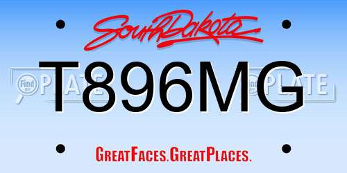 T896MG South Dakota License Plate