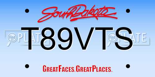 T89VTS South Dakota License Plate
