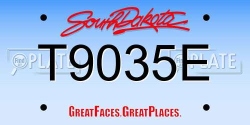 T9035E South Dakota License Plate