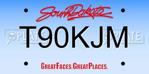 T90KJM South Dakota License Plate