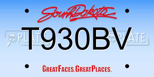 T930BV South Dakota License Plate