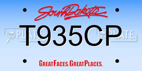 T935CP South Dakota License Plate