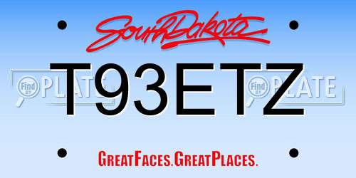 T93ETZ South Dakota License Plate