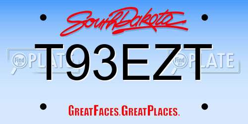 T93EZT South Dakota License Plate