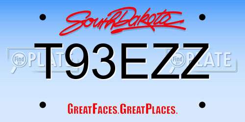 T93EZZ South Dakota License Plate