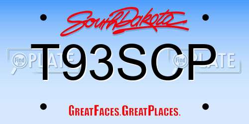T93SCP South Dakota License Plate