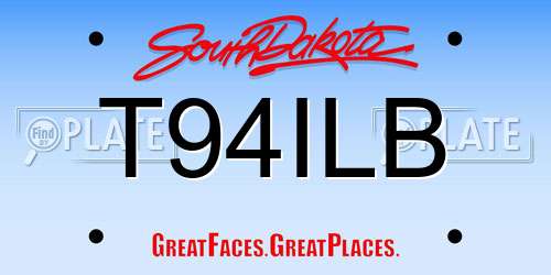 T94ILB South Dakota License Plate