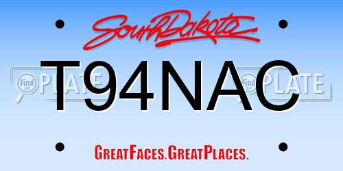 T94NAC South Dakota License Plate