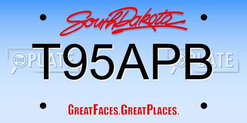 T95APB South Dakota License Plate