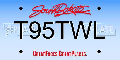 T95TWL South Dakota License Plate