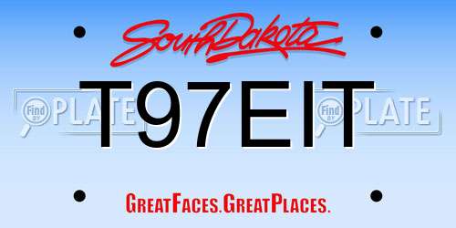 T97EIT South Dakota License Plate