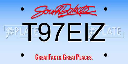 T97EIZ South Dakota License Plate