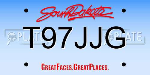 T97JJG South Dakota License Plate